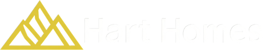 Hart Homes logo, gold mountain mark